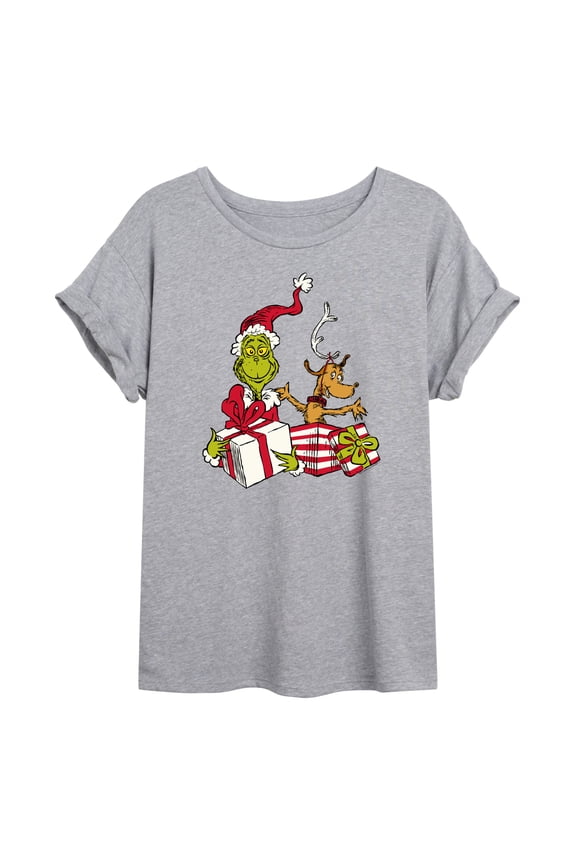 The Grinch - Max Presents - Juniors Oversized Graphic T-Shirt