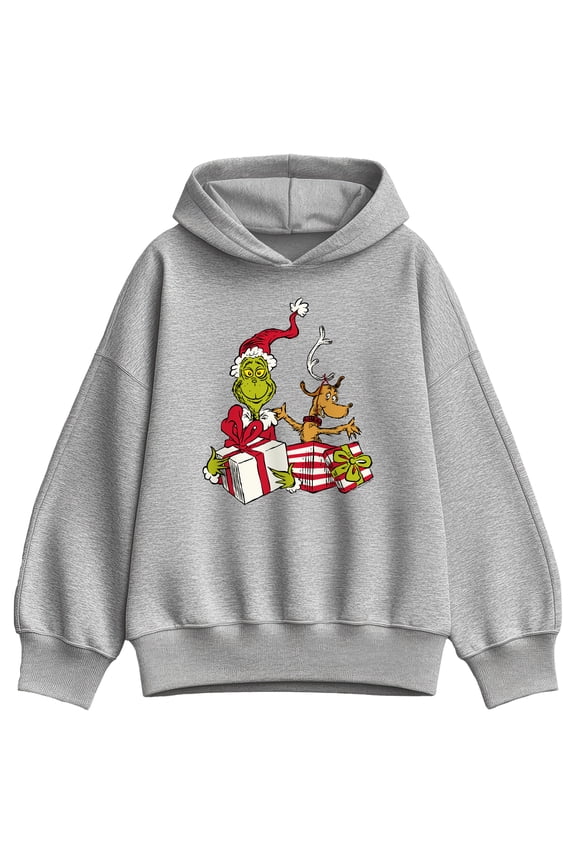 The Grinch - Max Presents - Women's Oversized Fleece Hoodie Sweatshirt