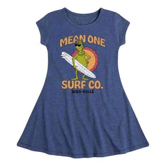 The Grinch - Mean One Surf Co - Toddler & Youth Girls Fit & Flare Dress