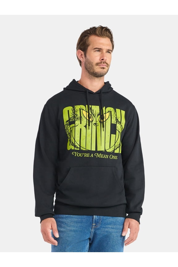 The Grinch Men's and Big Men's Cotton Mean One Graphic Hoodie, Sizes S-3XL