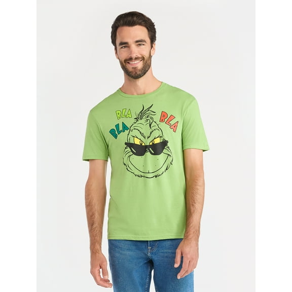 The Grinch Men's and Big Men's Cotton Graphic Tee with Short Sleeves, Sizes S-3XL