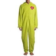 DR. SEUSS' THE GRINCH The Grinch Men's Fuzzy Plush Warm Holiday Hooded Union Suit Pajamas, Green, XL