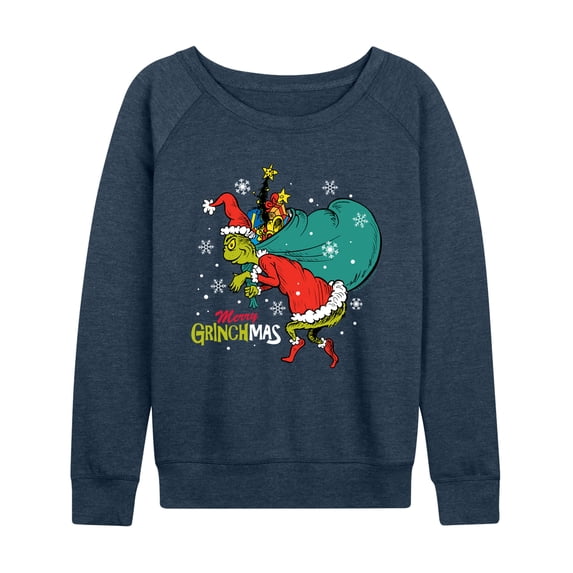 The Grinch - Merry Grinchmas Toy Bag - Women's French Terry Long Sleeve Pullover
