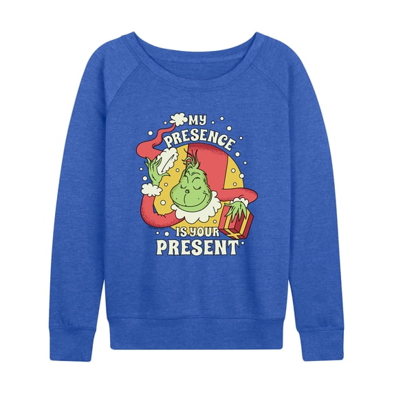 The Grinch - My Presence Is Your Present - Women's French Terry Long Sleeve Pullover