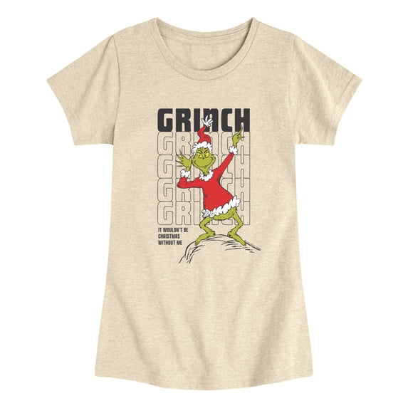 The Grinch - Name Repeat - Youth Girls Fitted Short Sleeve T-Shirt