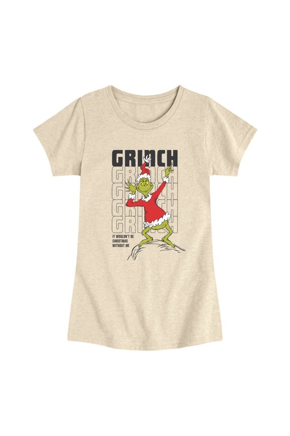 The Grinch - Name Repeat - Youth Girls Fitted Short Sleeve T-Shirt