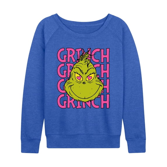 The Grinch - Name Stacked - Women's French Terry Long Sleeve Pullover