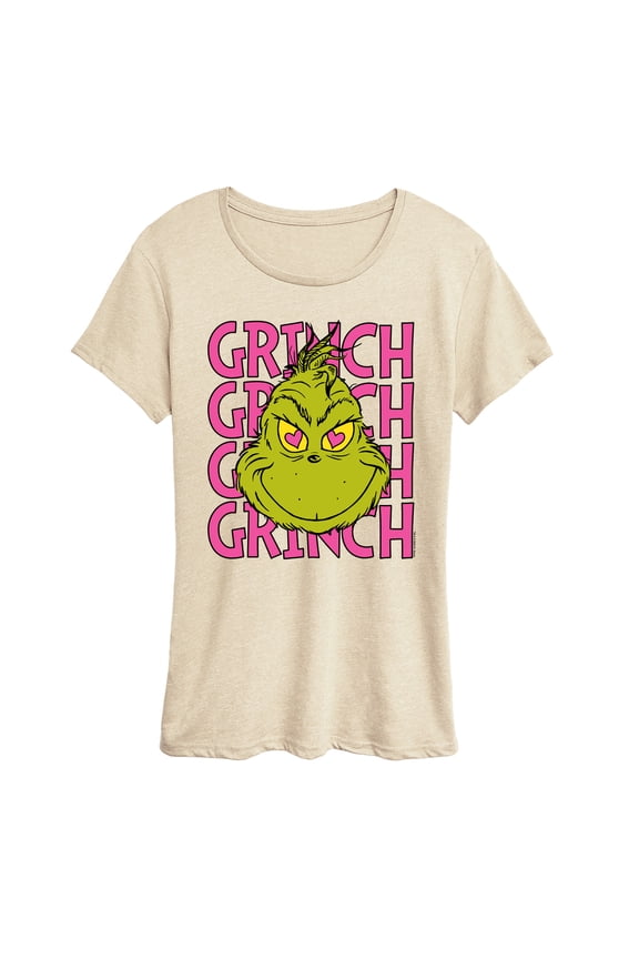 The Grinch - Name Stacked - Women's Short Sleeve Graphic T-Shirt