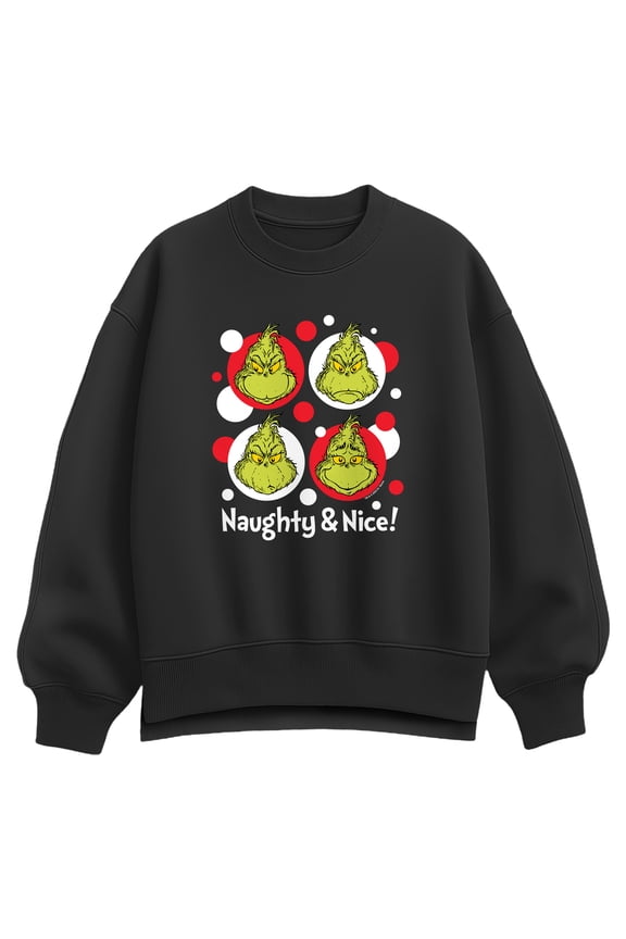 The Grinch - Naughty And Nice - Women's Oversized Fleece Crew Sweatshirt