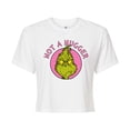 thumbnail image 1 of The Grinch - Not A Hugger Grinch  - Juniors Cropped Cotton Blend T-Shirt, 1 of 5