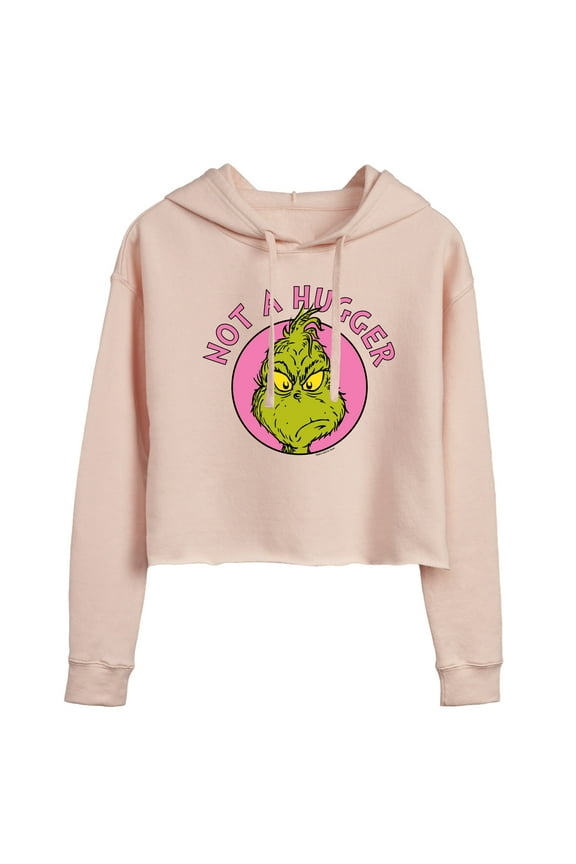 The Grinch - Not A Hugger Grinch - Juniors Cropped Pullover Hoodie