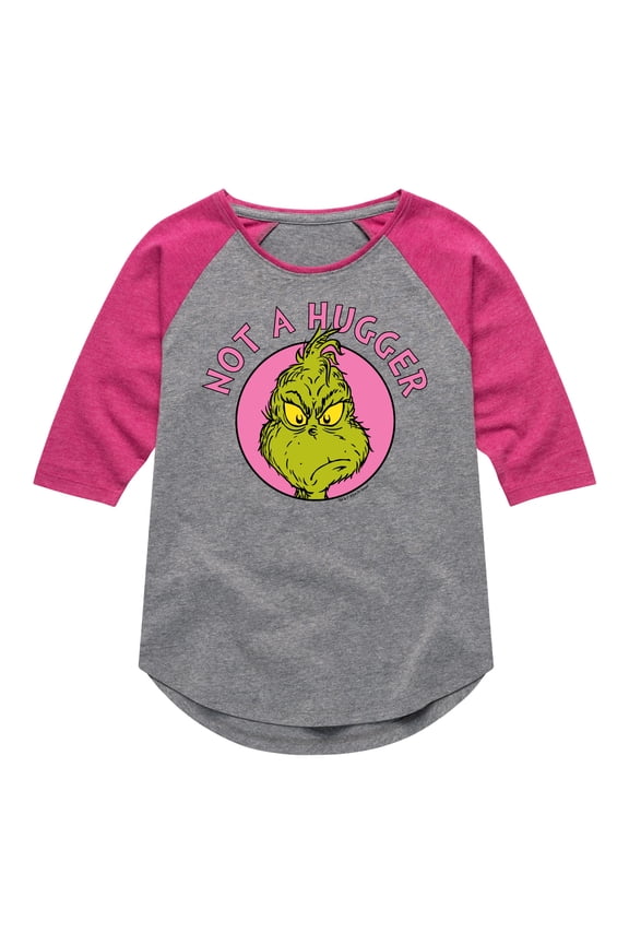 The Grinch - Not A Hugger Grinch - Toddler & Youth Girls Raglan Graphic T-Shirt
