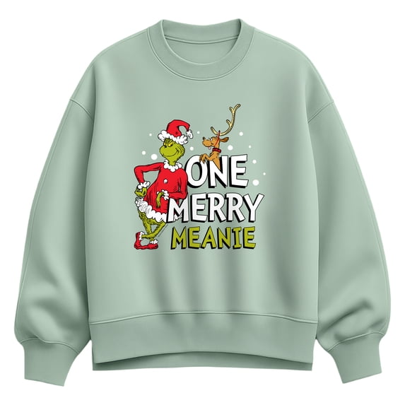 The Grinch - One Merry Meanie Women's Oversized Fleece Crew Sweatshirt