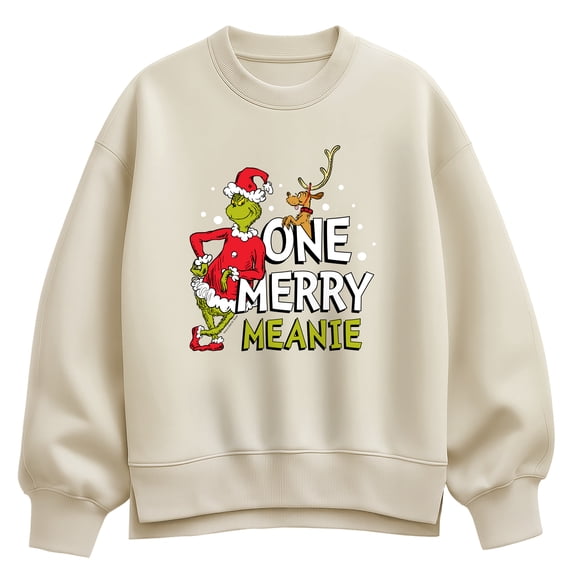 The Grinch - One Merry Meanie Women's Oversized Fleece Crew Sweatshirt