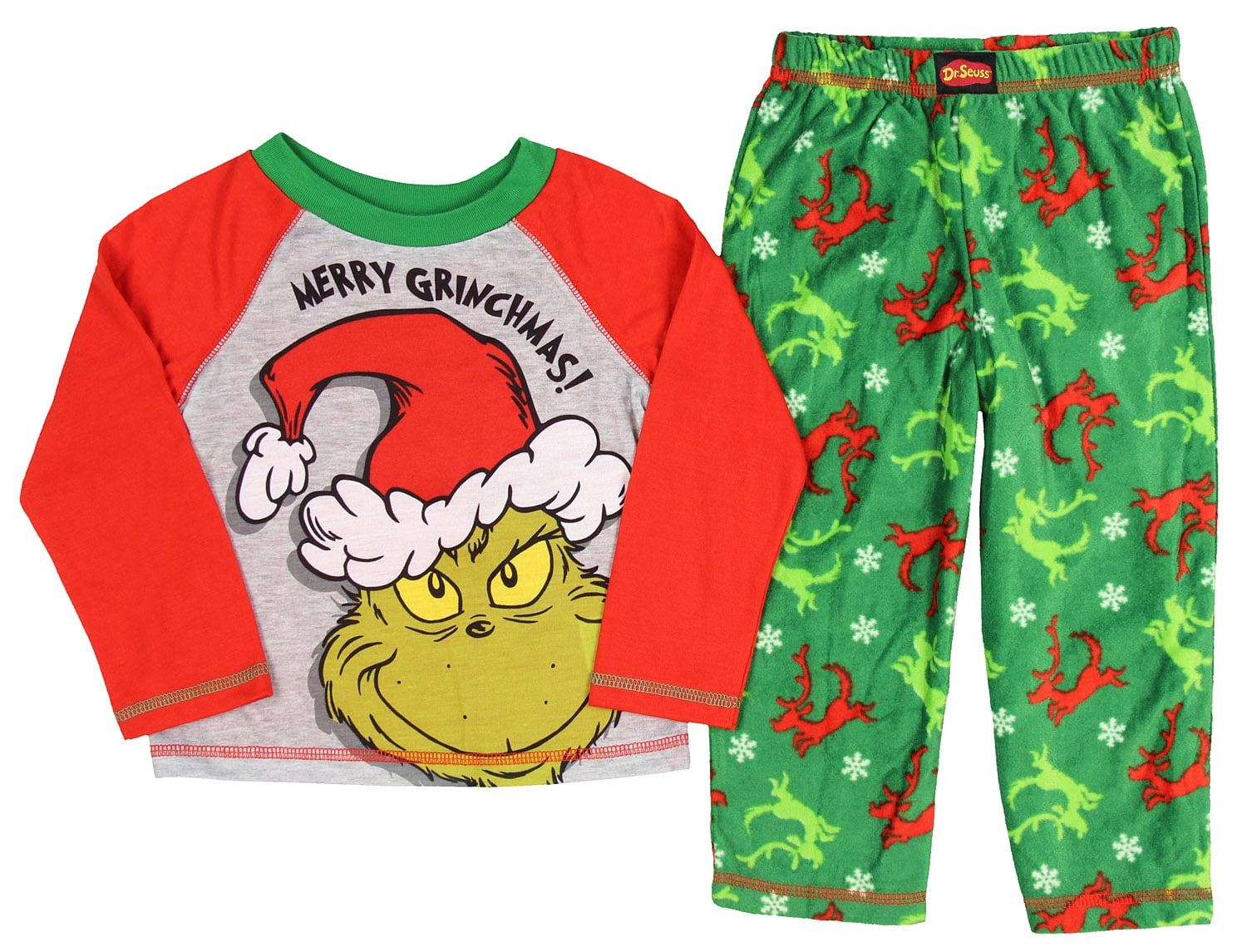 The Grinch Pajamas Kids Toddlers Merry Grinchmas Sleep Set (3T