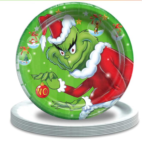 Grinch Christmas Paper Plates