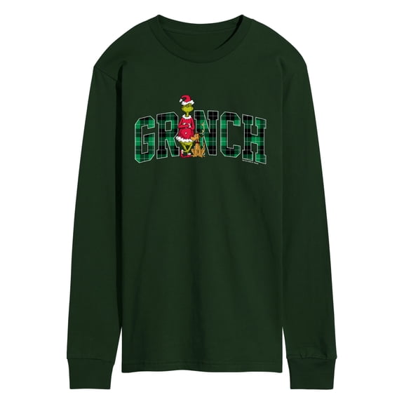 The Grinch - Plaid - Men's Long Sleeve Graphic T-Shirt