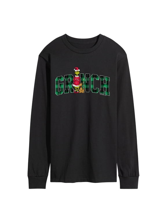 The Grinch - Plaid Men's Long Sleeve Graphic T-Shirt