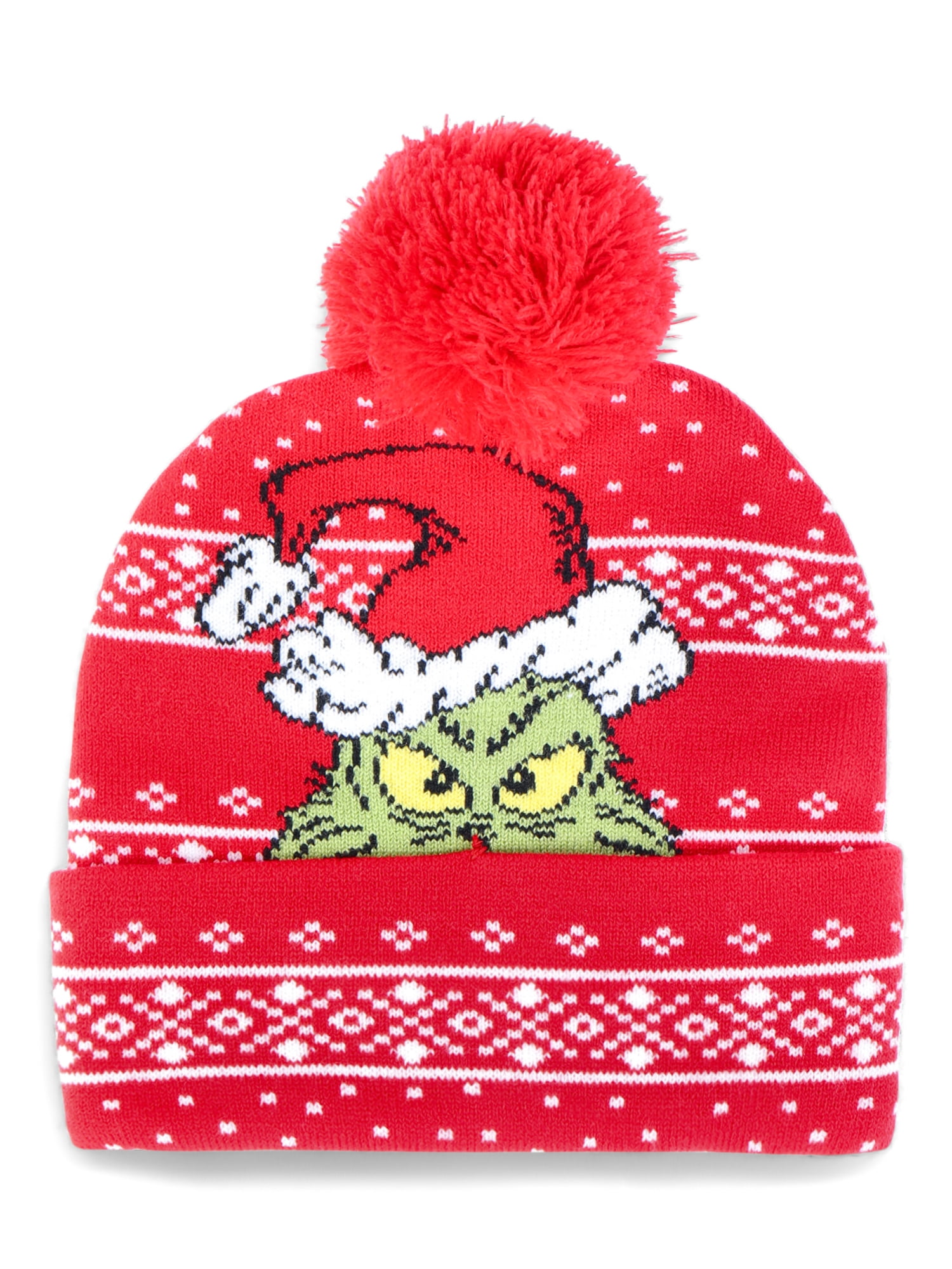 The Grinch Pom Beanie, Red Green