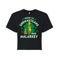 thumbnail image 1 of The Grinch - Prone To Shenanigans Malarkey - Juniors Cropped Cotton Blend T-Shirt, 1 of 5