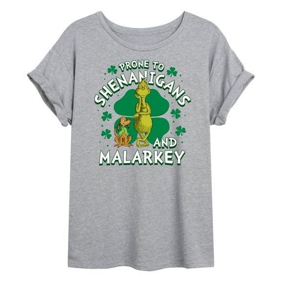 The Grinch - Prone To Shenanigans Malarkey - Juniors Ideal Flowy Muscle T-Shirt