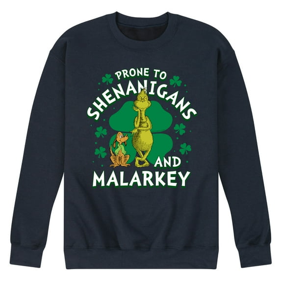 The Grinch - Prone To Shenanigans Malarkey - Men's Crew Neck Fleece Pullover