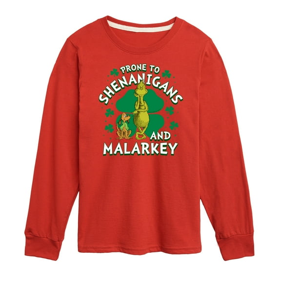 The Grinch - Prone To Shenanigans Malarkey - Toddler And Youth Long Sleeve Graphic T-Shirt
