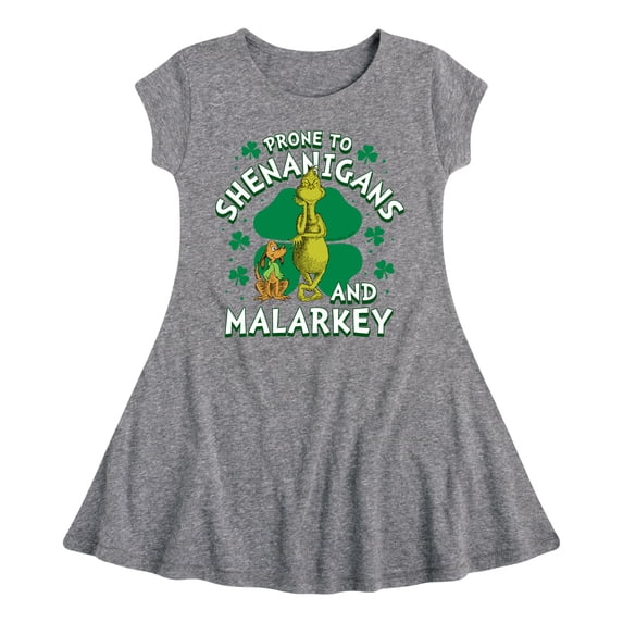 The Grinch - Prone To Shenanigans Malarkey - Toddler and Youth Girls A-line Dress