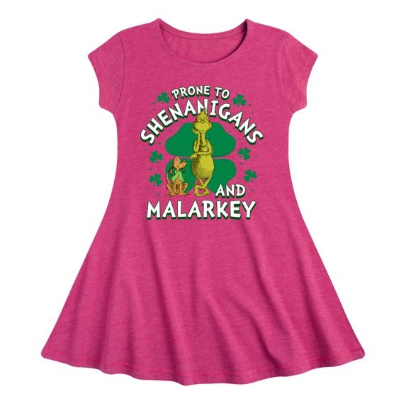 The Grinch - Prone To Shenanigans Malarkey - Toddler and Youth Girls A-line Dress