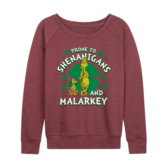 The Grinch - Prone To Shenanigans Malarkey - Women's Lightweight French Terry Long Sleeve Shirt