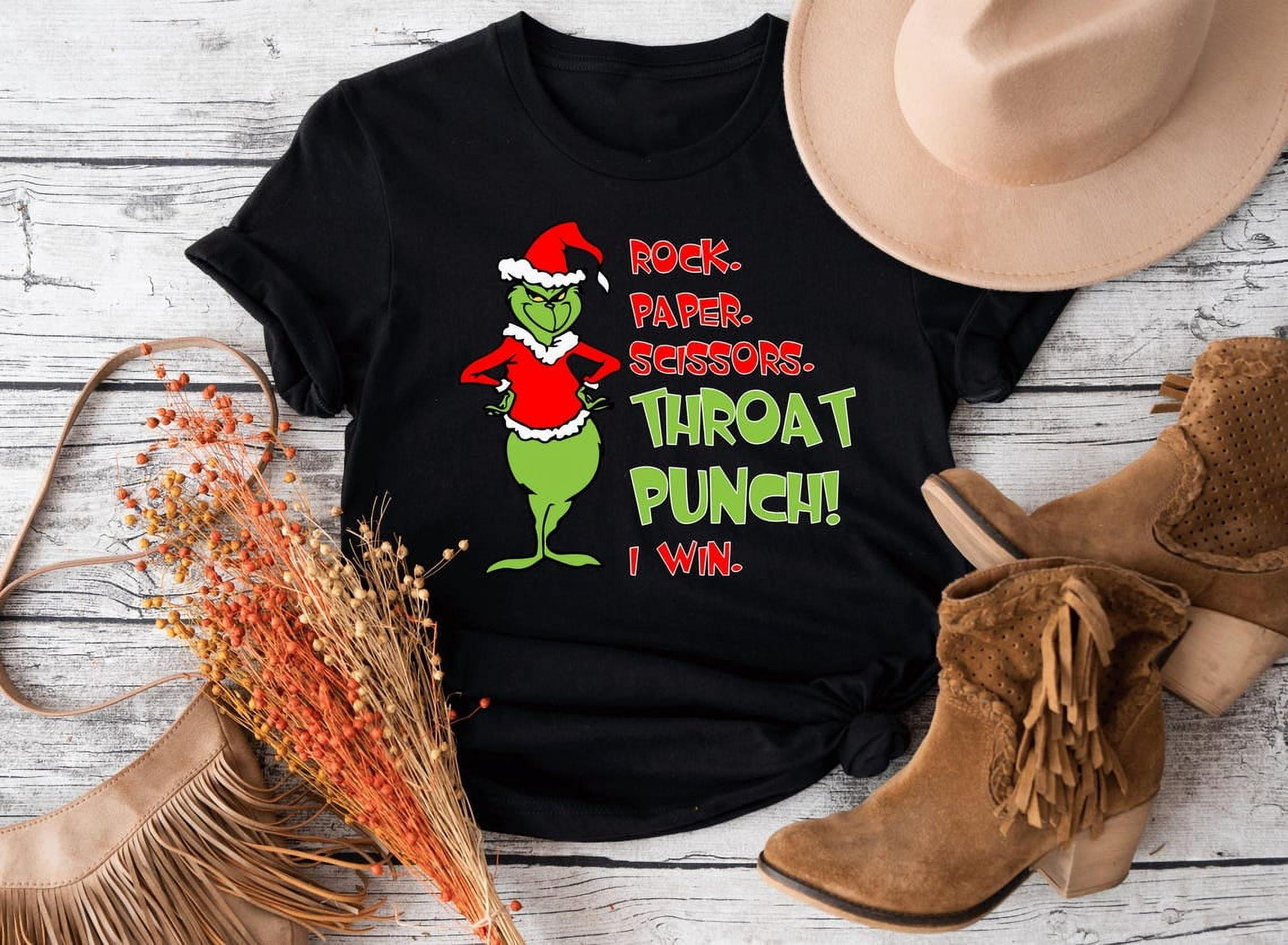 The Grinch Rock Paper Scissors Throat Punch I Win Shirt Shirt, Size 5Xl ...