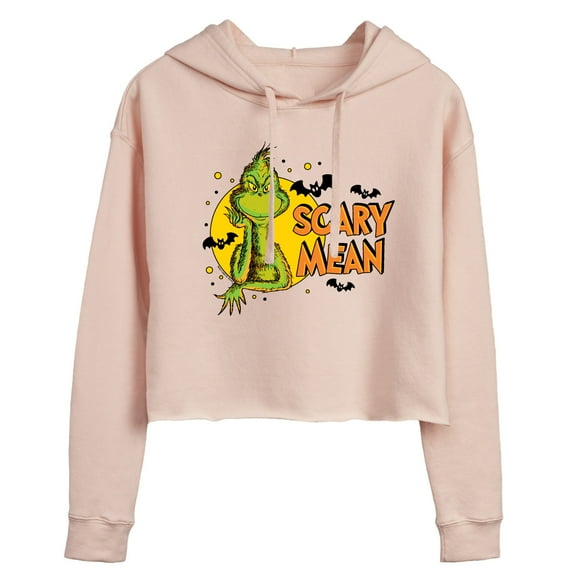 The Grinch - Scary Mean - Juniors Cropped Pullover Hoodie