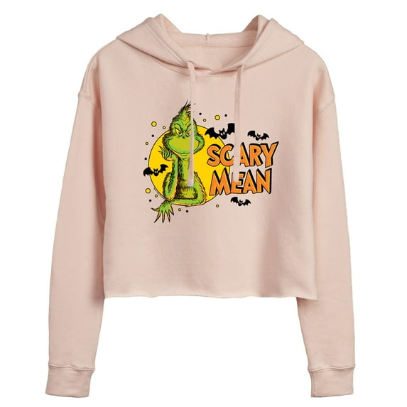 The Grinch - Scary Mean - Juniors Cropped Pullover Hoodie