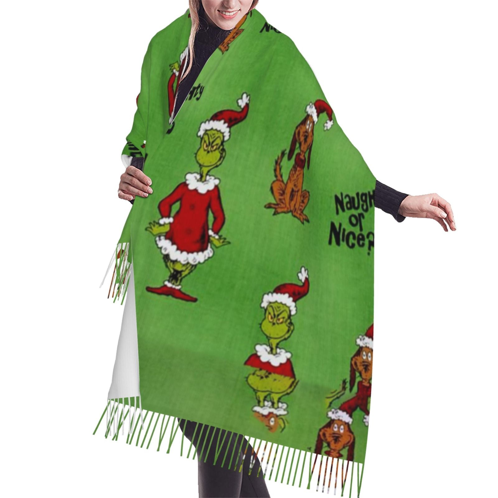 The Grinch Shawl Wrap For Womens Winter Warm Long Soft Scarf Pashmina Shawl Scarves