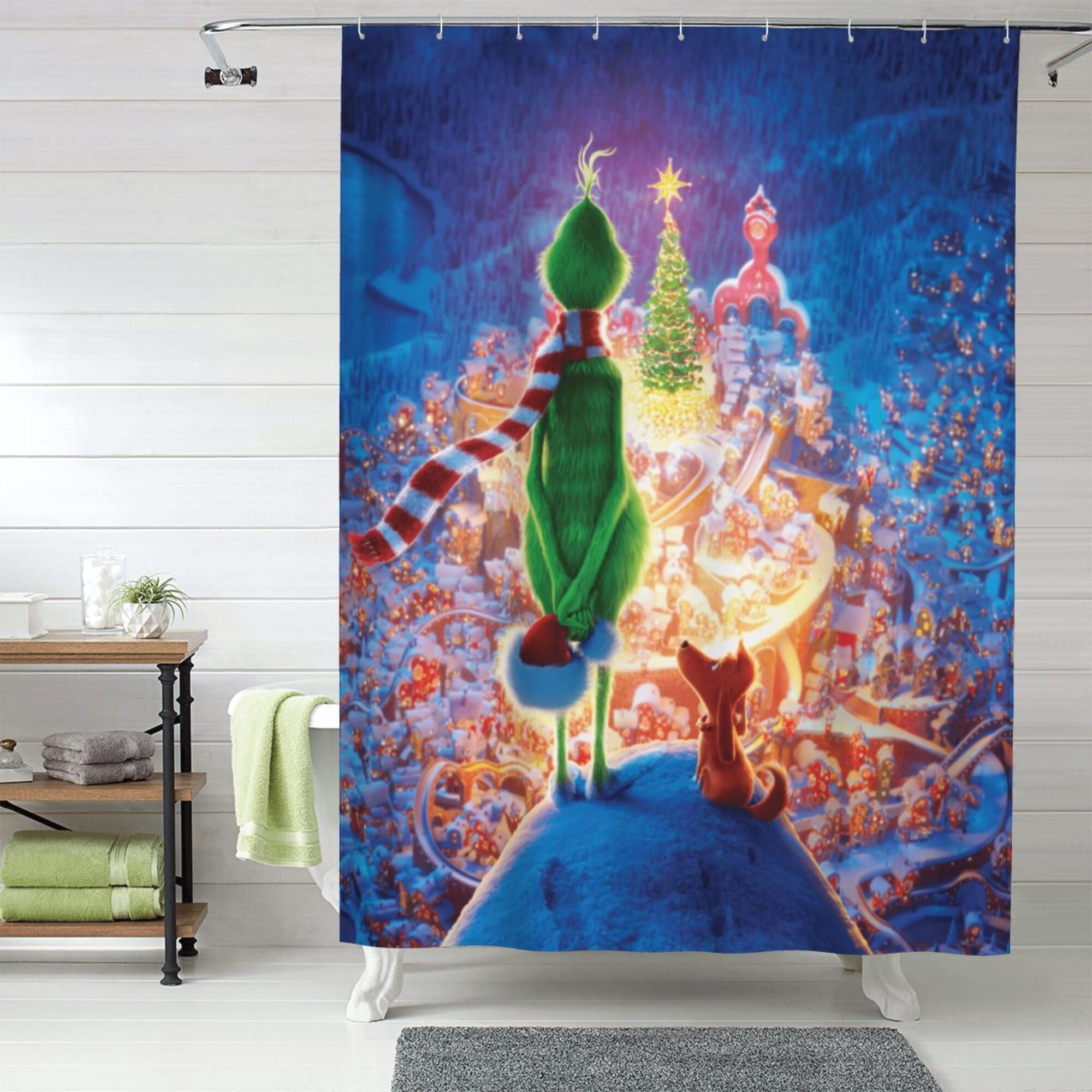 The Grinch Shower Curtain, 60 x 72 inch Waterproof Fabric Shower ...