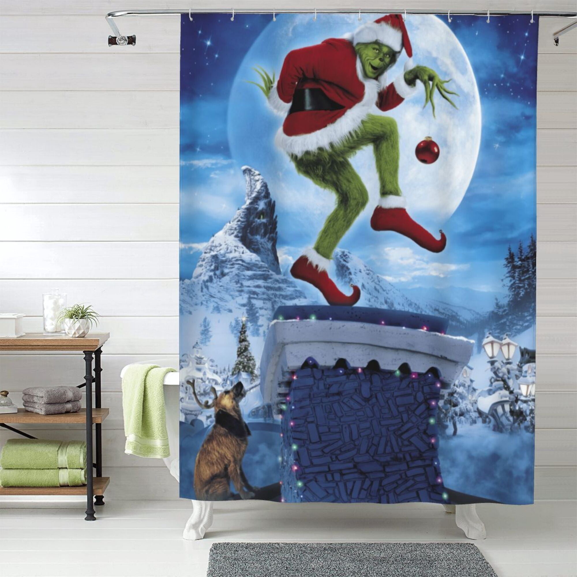 The Grinch Shower Curtain, 60 x 72 inch Waterproof Fabric Shower ...