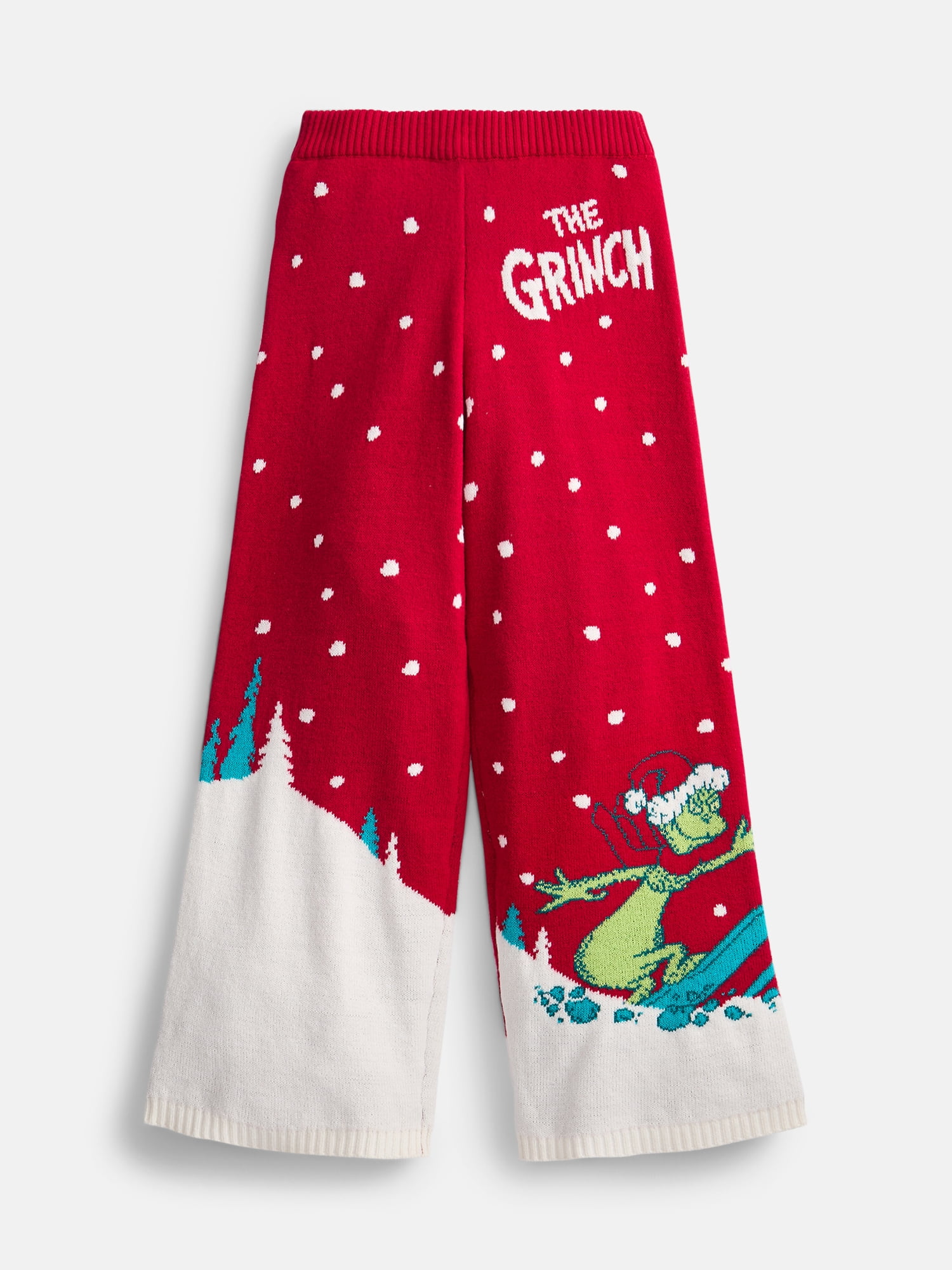 The Grinch Girls' Jacquard Wide Leg Knit Pants, Sizes 4-16