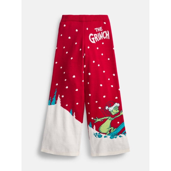 The Grinch Girls' Jacquard Wide Leg Knit Pants, Sizes 4-16