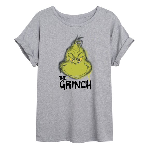 The Grinch - Spray Paint - Juniors Oversized Graphic T-Shirt