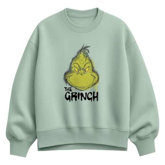 The Grinch - Spray Paint - Women's Oversized Fleece Crew Sweatshirt