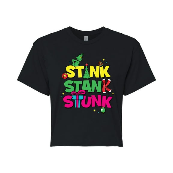 The Grinch - Stink Stank Stunk - Juniors Cropped Cotton Blend T-Shirt