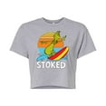 thumbnail image 1 of The Grinch - Stoked - Juniors Cropped Cotton Blend T-Shirt, 1 of 4