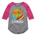 thumbnail image 1 of The Grinch - Stoked - Toddler & Youth Girls Raglan Graphic T-Shirt, 1 of 4