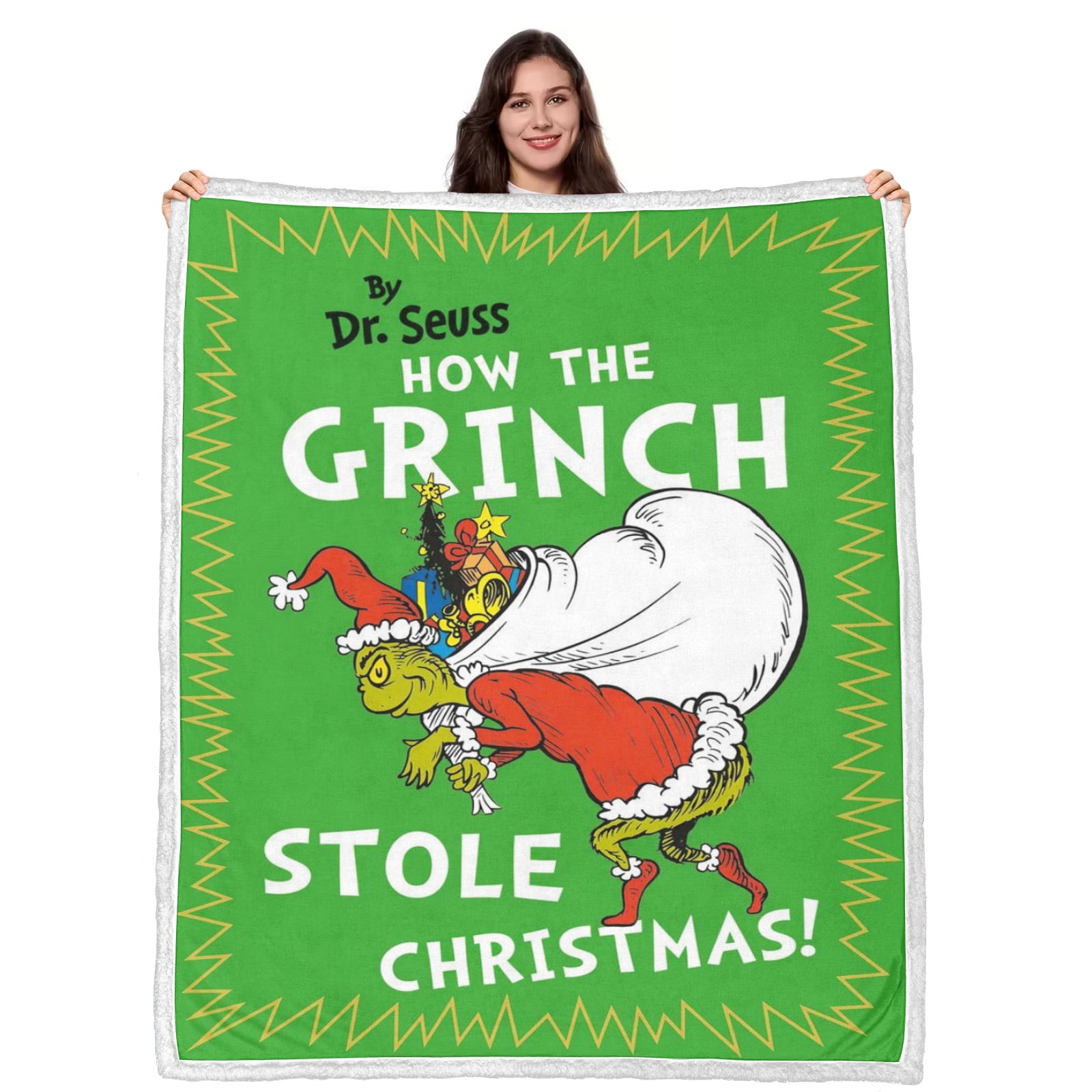 The Grinch Stole Christmas Double Layer Lamb Wool Blanket 60 80IN Ultra the-grinch-stole-christmas-double-layer-lamb-wool-blanket-60-80in-ultra