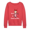 thumbnail image 1 of The Grinch - Sweet As Cindy Lou Who Women's Lightweight French Terry Wide Neck Long Sleeve Graphic Shirt, 1 of 3