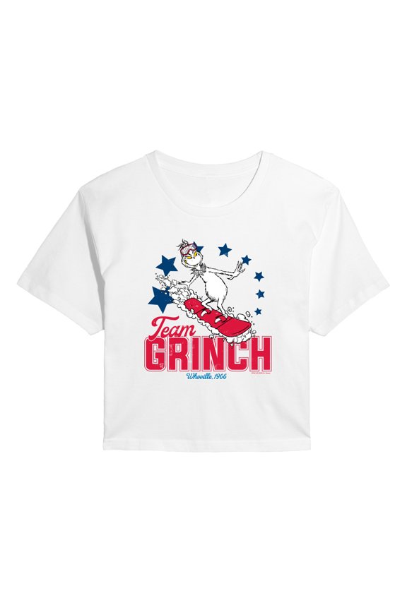 The Grinch - Team Grinch - Juniors Cropped Graphic T-Shirt