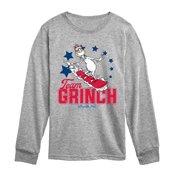 The Grinch - Team Grinch - Youth Boys Long Sleeve Graphic T-Shirt