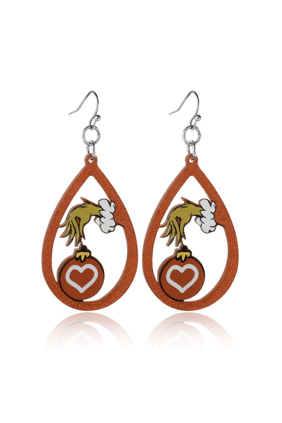 The Grinch Teardrop Dangle Earrings, Officially Licensed Dr. Seuss