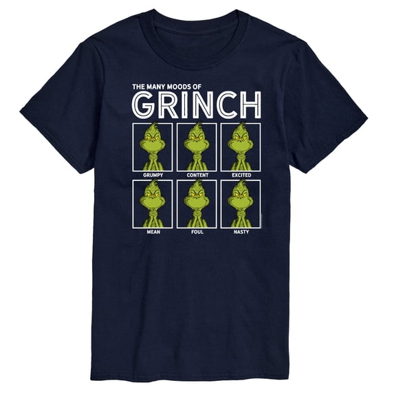 The Grinch - The Many Moods of Grinch - Men's Short Sleeve Graphic T-Shirt