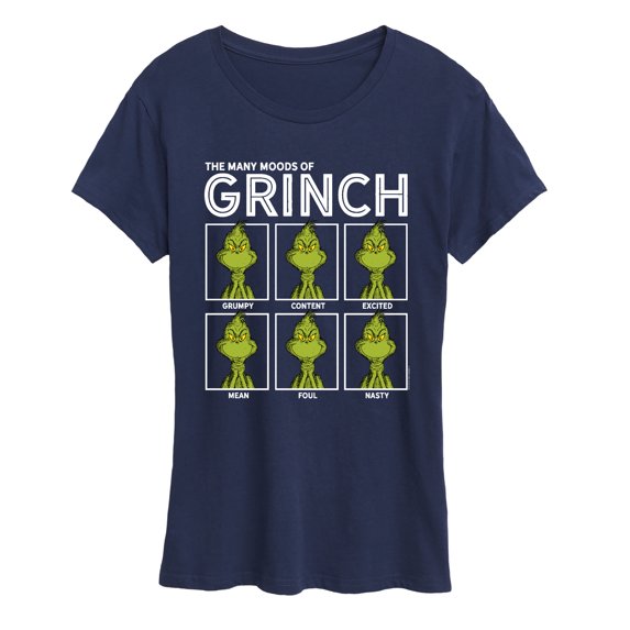 The Grinch - The Many Moods of Grinch - Women's Short Sleeve Graphic T-Shirt